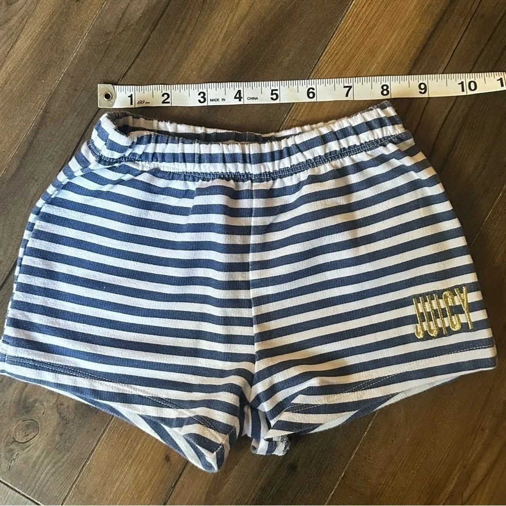 Juicy Couture | 2 Piece Logo Top and Stripped Short Set | Size 4